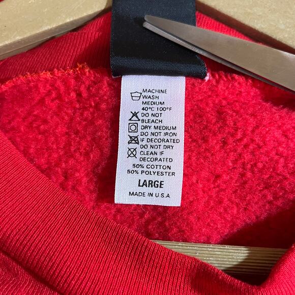 Vintage Mickey Unlimited Sweatshirt Mens Large Red Fleece Crew Neck Pullover 90s - Picture 8 of 10